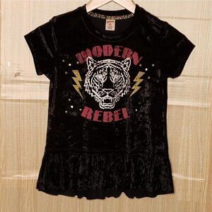 Arizona Girls Black Velvet Rock & Roll Shirt 10-12
